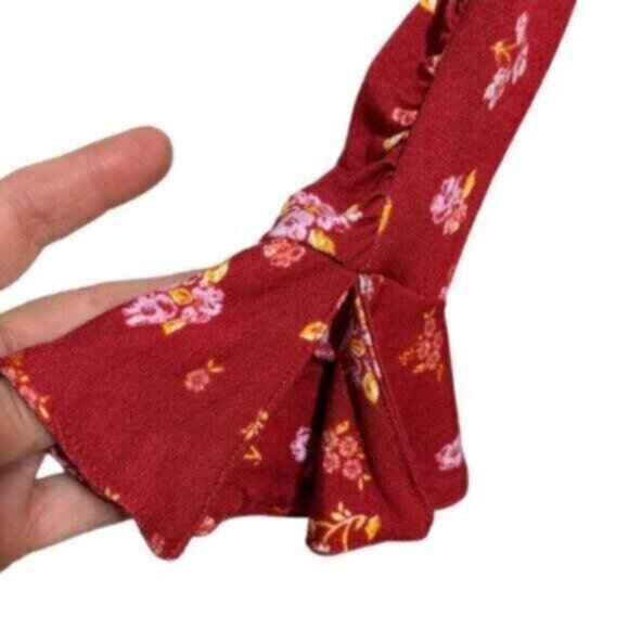 NWT Free People | Red Pop Combo Good Days Floral Print Mini Dress Size Large - Picture 4 of 12